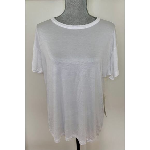 Wheat T-Shirt Top in White Small Knit Pullover Tee Classic Summer Boho Cotton - Picture 1 of 4
